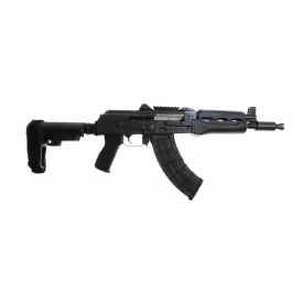 Zastava ZPAP92 AK-47 Pistol 7.62x39 10" Chrome Lined Barrel Stained Wood SBA3 Brace Booster Brake Bulged Trunnion 30rd
