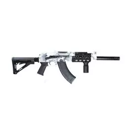 Zastava ZPAP92 AK-47 Rifle - Artic White Camo 7.62x39 16.5" Barrel Pinned and Welded Muzzle Extension Magpul CTR Stock 30rd