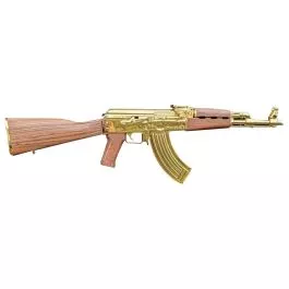 Zastava ZPAPM70 7.62x39 AK-47 Rifle 24K Gold Plated 16" Chrome Lined Barrel 30rd