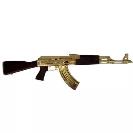 Zastava ZPAPM70 AK-47 16" Chrome-Lined Barrel Rifle 24K Gold Plated Dark Serbian Red Wood Handguard 7.62x39 30rd