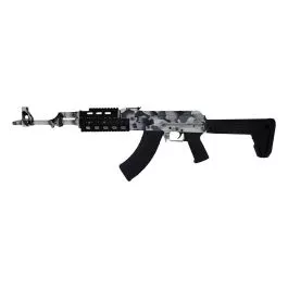 Zastava ZPAPM70 AK47 Rifle White Camouflage Cerakote 7.62x39 16.3" Chrome Lined Barrel Quad Rail Zhukov Folding Stock 30rd